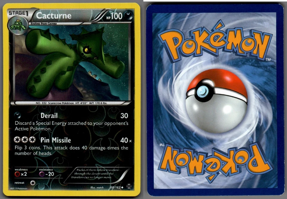 2015 Pokemon, XY BREAKthrough, #88/162 Cacturne, Reverse Holo Uncommon - Image 1 of 1
