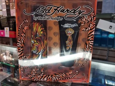 Ed Hardy 2 件套礼品套装 3.4 盎司淡香水礼品套装男士老虎旅行礼品套装全新带盒 — 第 1/4 张图片