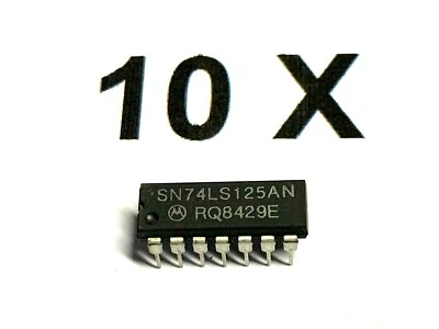 SN74LS125AN, 74LS125, 4 fach, 3 State Out, Bustr. DIL14, Motorola, 10 Stück - Bild 1 von 3
