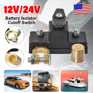 Interruptor de corte aislador de desconexión de batería de coche universal terminal de batería de 12-24V - Imagen 1 de 15