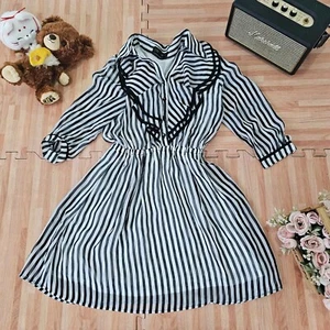 Vestido de mujer Cercil Mcbee a rayas manga 3/4 Lolita Hime Gyaru Tokyo - Imagen 1 de 6