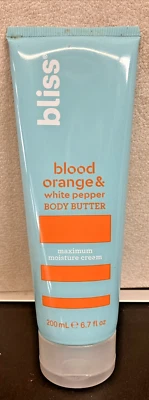 Manteca corporal BLISS Blood naranja y pimienta blanca 6,7 fl oz 200 ml. Cruelty-Free NUEVO Foto 1 de 4