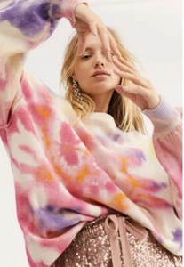 NWT Free People LIMITED PRODUCTION Cosmos Tie Dye Pullover Sweater XXS Z201-1 - Picture 1 of 3