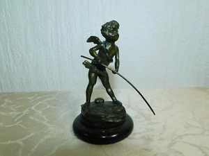 Studentika: Bronze Skulptur "Engel" mit Wappen schlagende Verbindung! - Bild 1 von 9