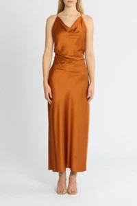 SIGNIFICANT OTHER Deidra Cowl Maxi Orange Dress Size 12 AU RRP 250 WITH DEFECTS - Picture 1 of 7