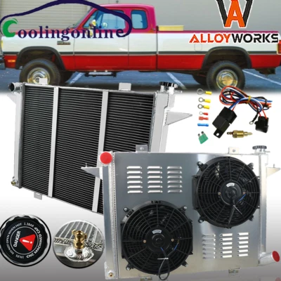 3-ROW RADIATOR SHROUD FAN  FIT 1989-1993 DODGE D250 D350 W250 5.9L DIESEL - Image 1 of 4