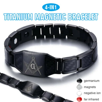 Bio Titanium Magnetic Bracelet Energy Therapy Health Magnet Muscle Pain Relief