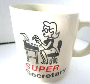 Vintage SUPER Secretary Ceramic Coffee Mug with Handle 8 oz. 1970's - Picture 1 of 6