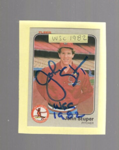 Autographed John Stuper  "WSC 1982" 1983 Fleer Cardinals Free shipping