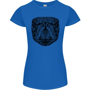 A Mandala Turtle Head Tribal Tortoise Womens Petite Cut T-Shirt - Picture 1 of 17