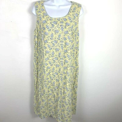 Vestido de sol vintage Studio Ease para mujer talla 14 amarillo azul Ditsy floral Fairycore Foto 1 de 4