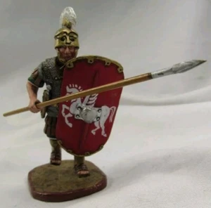 Metal Roman Metal Foot Soldier With Spear And Pegasus On Red Shield Russia - Picture 1 of 7