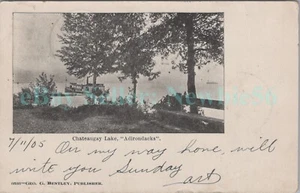 Merrill NY - CHATEAUGAY LAKE STEAMER AT HOTEL DOCK - 1905 Cartolina Adirondacks - Foto 1 di 2