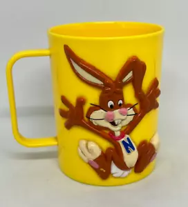 Vintage "Nesquik Makes Milk Fun" Bunny Yellow Promotional Cup Mug Nestle c1970's - Picture 1 of 4