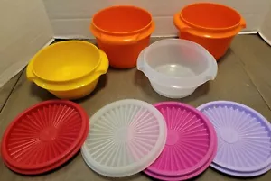 Tupperware Servlier Containers 886 & 1323 W/812 Lids Mixture of colors. - Picture 1 of 8