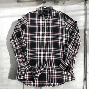 I'M Brian Hemd IN Flanell Vintage Geprüft Schwarz Bordeaux Men - GRÖSSE S - Imagen 1 de 6