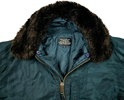*HOT VTG Men SCHOTT FLYER'S B-15 BOMBER MILITARY FLIGHT FUR COLLAR TEAL Jacket M - Image 1 of 4