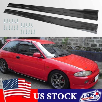 Carbon Fiber Side Skirts Extension Spoiler Diffuser For Mitsubishi	Mirage G4 US - Image 1 of 4