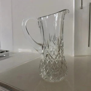 Vintage Large CUT GLASS Water Jug Barware PITCHER 11” - Picture 1 of 5