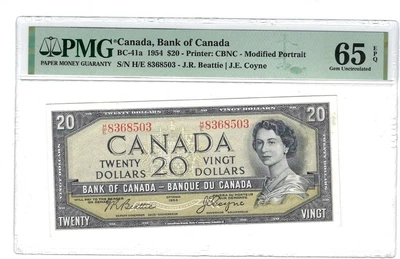 Canada 20 Dollars 1954 BC-41a Uncirculated PMG 65 EPQ - Image 1 of 2
