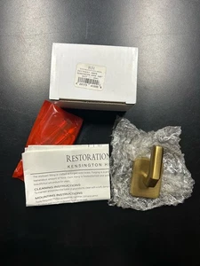 Restoration Hardware RH Kensington Hook Brass Gold Bath Coat Hook - Picture 1 of 7