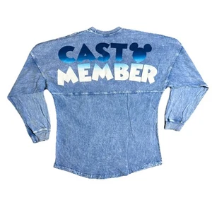 Disney Parks Darsteller exklusives Spirit Trikot Erwachsene klein blau gewaschen Denim - Bild 1 von 7