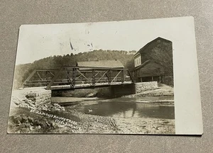 RPPC Old Mill & Bridge Excelsior Wisconsin over Knapp Creek 1910 to Barnum Wis - Picture 1 of 7