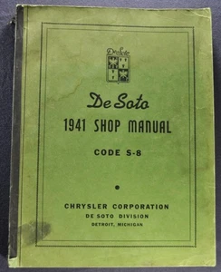 1941 DeSoto Shop Repair Manual Sedan Coupe Convertible Original 41 Not a Reprint - Bild 1 von 15