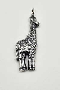 Colgante hecho a mano hinchado animal de safari hueco de plata esterlina jirafa de colección - 9,5 g - Imagen 1 de 5