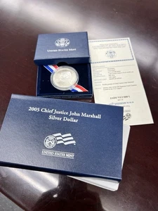 2005-P UNC John Marshall SILVER Dollar, OGP & COA - Picture 1 of 5