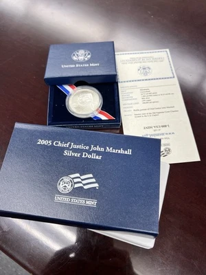 2005-P UNC John Marshall SILVER Dollar, OGP & COA - Image 1 of 4