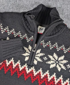 Dale Of Norway Myking Masc 1/4 Zip Merino Wool Sweater Mens Medium Fair Isle - Picture 1 of 10