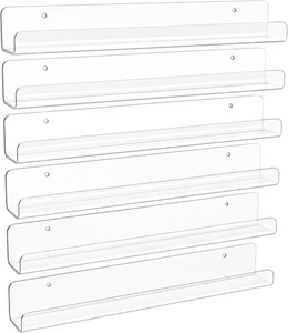 upsimples 6er Pack klare Acryl Regale, 1,7" x12" Kinderzimmer 12x1,7,  - Bild 1 von 7