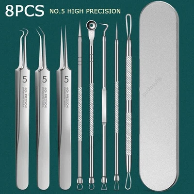 Acne Needle Kit Blackhead Remover Pimple Blemish Comedone Extractor Tweezer Tool - Image 1 of 4