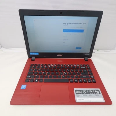Acer Aspire 1 A114-32 Laptop Red N4000 4GB Ram 64GB 14" W10 Working No Charger - Image 1 of 4