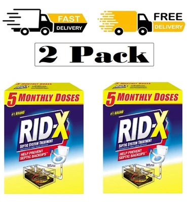 PACK 2 - Tratamiento séptico RID-X, suministro de polvo para 5 meses 49 oz (total 98 oz) Foto 1 de 4