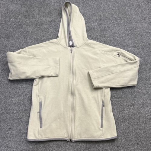 OFF WHITE Patagonia Fleece Hoodie Donna Medium Off White Giacca Full Zip Tasche Outdoor