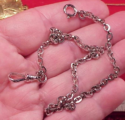 Vintage STERLING SILVER DRESS Pocket Watch CHAIN 13 INCH 11.3 GRAM - Image 1 of 4