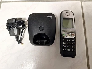 Gigaset A415 Schnurlos DECT Telefon mit Basisstation + Netzteil Schwarz  - Bild 1 von 3