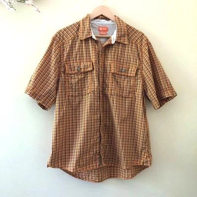 Camisa Crocs Abotonada Croslite Exterior Tecnología Relajada Naranja Talla L Foto 1 de 4