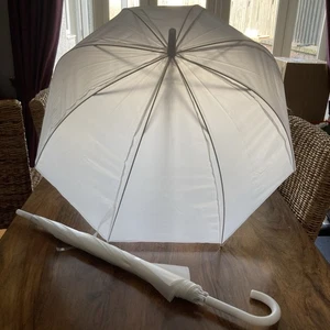 Two New White Wedding/Occasion Umbrellas Never Used - Picture 1 of 2