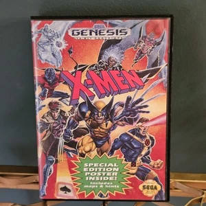 X-Men Sega Genesis Gioco Include Poster Edizione Speciale! Sega Genesis senza manuale - Foto 1 di 4