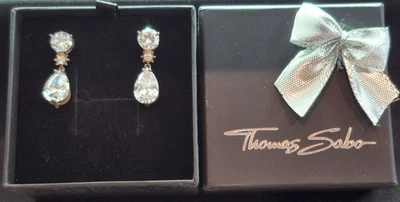 Thomas Sabo sterling silver zircon tear drop earrings new & boxed - Image 1 of 4
