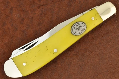 CUCHILLO TRAMPERO DE HUESOS AMARILLO LISO MATADOR TEXAS HECHO EN EE. UU. MOORE MATADOR (28648) Foto 1 de 4