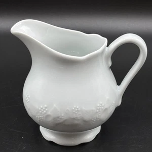 Dansk White Creamer Embossed Floral International Designs France 4” Vintage Rare - Picture 1 of 15
