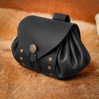 Bolsa de cinto de couro com fecho de latão envelhecido – Lord of Battles - Imagem 1 de 3