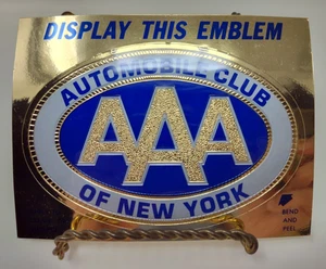 AAA Automobile Club of New York Goldfarbene Folie Oval Aufkleber Sticker - Bild 1 von 4
