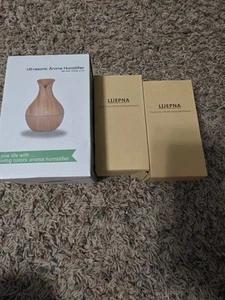 Ultrasonic Aroma Humidifier Color Changing LED And 2 Packs Of Bamboo Oil Holders - Picture 1 of 6