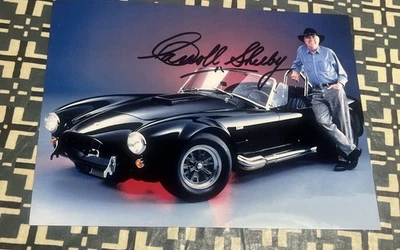 ORIGINAL CARROLL SHELBY HAND SIGNED PHOTOGRAPH CLASSIC 427 COBRA SC AND SHELBY! - Image 1 of 3