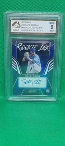 CGA 9 2022 Panini Absolute #RKI-DC Dylan Coleman Rookie Ink Spectrum Blue #38/75 - Foto 1 di 8